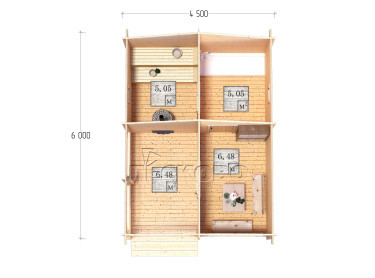 Outdoor sauna "BK" series 4.5×6