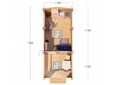 Log Cabin "DSV" series 3×4.5