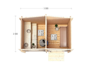 Outdoor sauna "BL" series 3×2