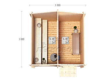 Outdoor sauna "BL" series 3×3