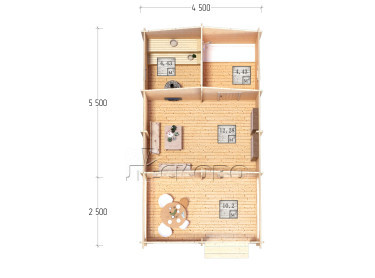 Outdoor sauna "BV" series 4.5×5.5
