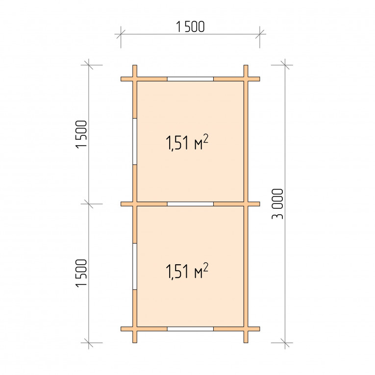 Планировка Детский домик серия "ДД" 1.5×3