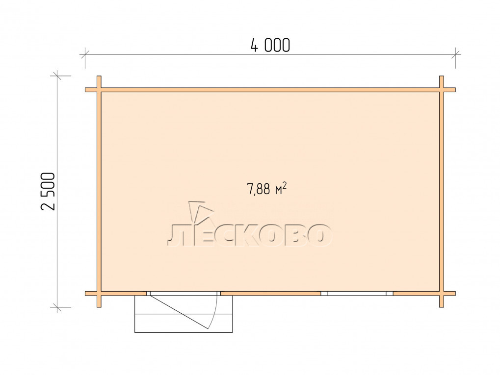 Планировка Хозяйственный блок "ХБ"  4×2.5